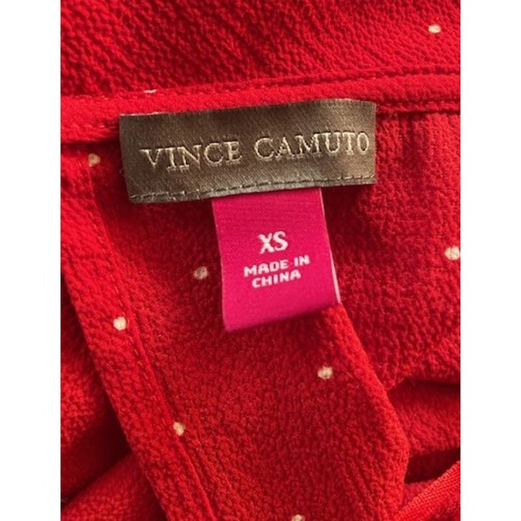 Vince Camuto Size X-Small Women's Short Sleeve Red Blouse - Picture 3 of 4
